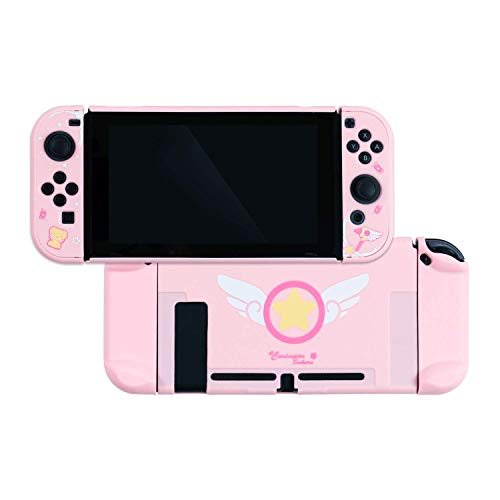 YOCORE Protective Case & Screen Protector Sets Compatible with Nintendo Switch, Soft Touch DIY Replacement Shell with Shock-Absorption and Anti-Scratch - Cardcaptor Sakura