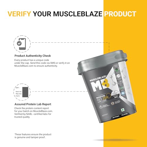 Image of MuscleBlaze Biozyme Iso-Zero, Low Carb Whey Protein Isolate Powder, Ice Cream Chocolate (4kg / 8.8lbs) | 27g Isolate Whey Per Scoop | USA Patent-Published Enhanced Absorption Formula (EAF)