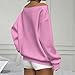 Off The Shoulder Sweatshirt for Women Sexy Crewneck Cute Sweatshirts Going Out Plain Hoodie Sweater Fall Pullover (Pink,Large)