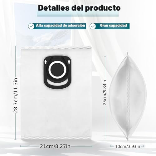 Miniatura 6 de Spofan 10 Bolsas De Polvo Compatibles Con Rowenta Hygiene Bag Para Compact Power, Power Xxl, Silence Force, X-Trem Power, Moulinex, Green Force Max Silence Aspiradora, Zr200520 Zr200720 Zr200920