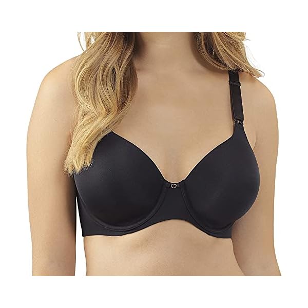 Vanity Fair Women's Plus Size Beauty Back Smoothing Seamless T-Shirt Bra, Midnight Black, 42D