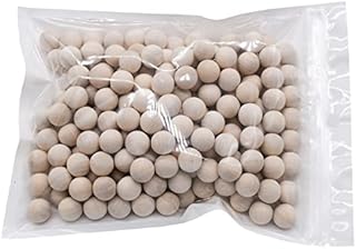 300pcs 12mm Unfinished Round Wooden Ball Beads No Hole for Crafting,Natural Wood Craft Loose Ball Undrilled Beads for Jewellery Garland Making Christmas Farmhouse Decor, Macrame,Handwork