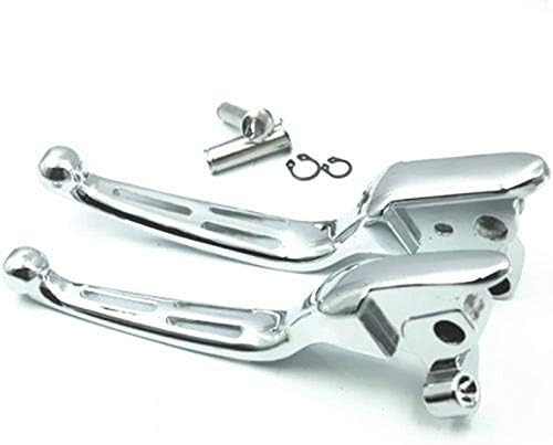 Motorcycle Slotted Clutch Brake Levers for Harley Street Glide FLHX Road Glide FLTR Touring Trilke Models 2008-2013 FLHRC 2014 (Chrome)