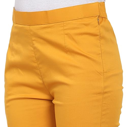 Image of BLUE STAR SHARK Stretchable Cotton Lycra Cigarette Pants | Versatile and Stylish Women's Pants | Comfortable Slim Jeggings | Ankle Length Straight Trousers for Office, Formal, Casual Wear