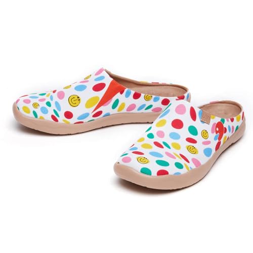 Image of UIN Slipper Woman Travel Art Painted Shoes Wide Toe Casual Home Slip On Mules Malaga