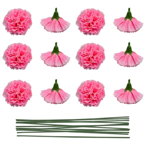 UUYYEO 30 Pcs Artificial Marigold Flower Heads Fake Diwali Flowers Halloween Faux Flowers Silk Marigolds with Stems Day of The Dead Decorations Pink
