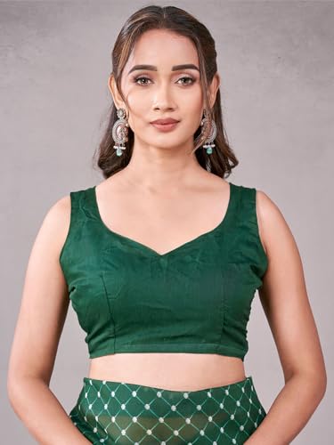 Image of Satrani Women's Chanderi Printed Saree with Unstitched Blouse Piece