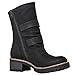 GLOBALWIN Lace up Mid Calf Motorcycle Fashion Festival Boots Combat Riding Military Boots for Women Black Size 9