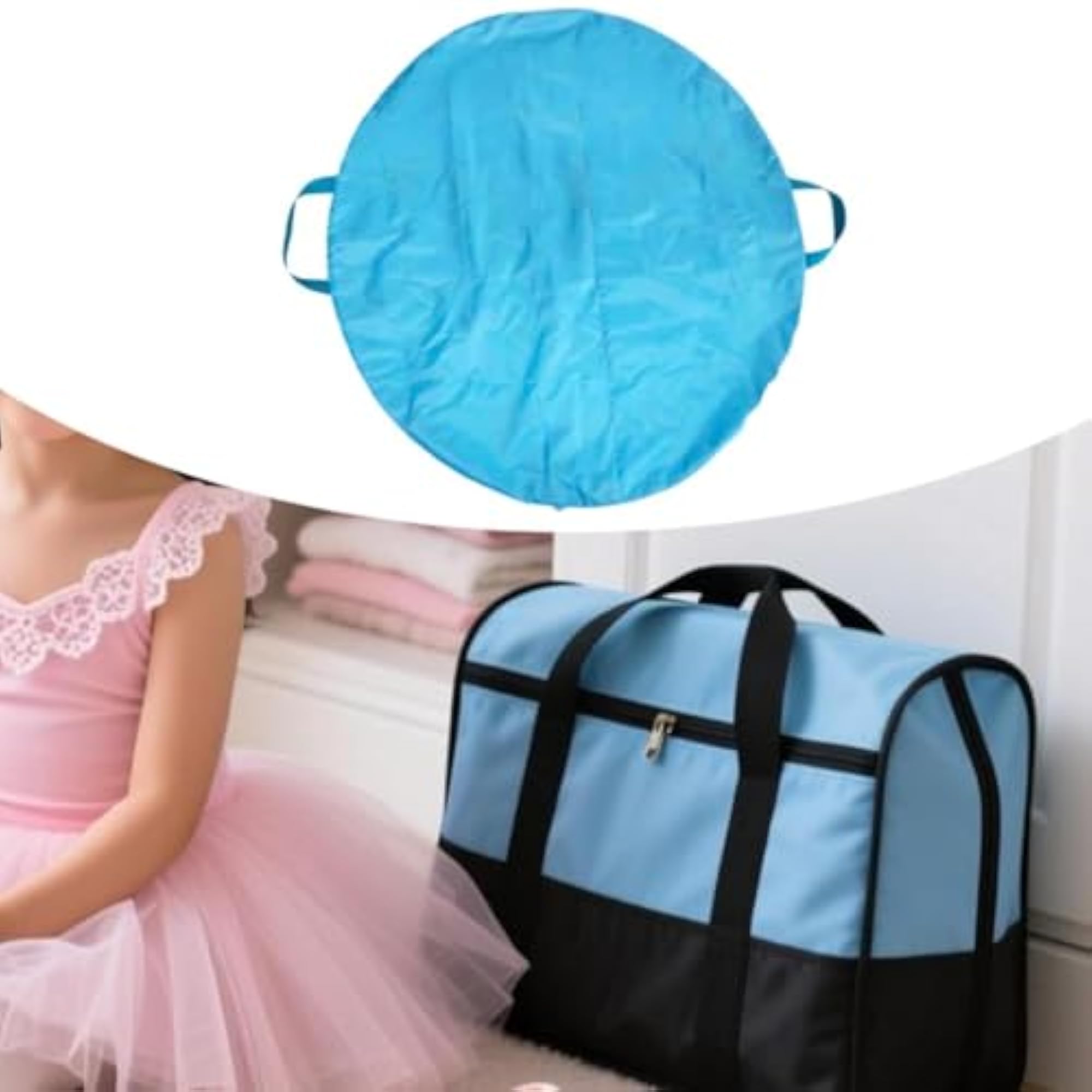 Garment Bag for Kids, Soft Pancake Dance Bag, Blue 80CM