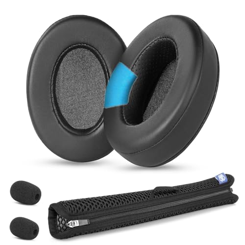 Almohadillas para Orejas Compatibles con Auriculares para Juegos EKSA E900/E900 Pro, Reemplazo con Cuero Proteico Más Suave y Espuma de Alta Densidad para Cancelación de Ruido, Grosor Añadido - Negro