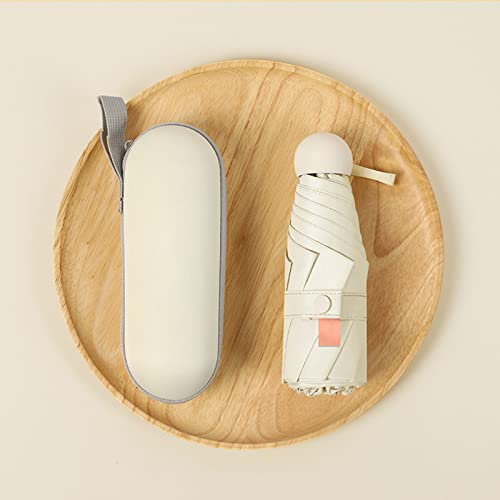 AMZWDMZ Mini Parapluie Pliant,Résistant au Vent,Parapluie de Voyage,Conception à 5 Volets avec boîte à Capsules,Résistant à la Pluie,aux UV,pour Diverses Activités de Plein Air Cover