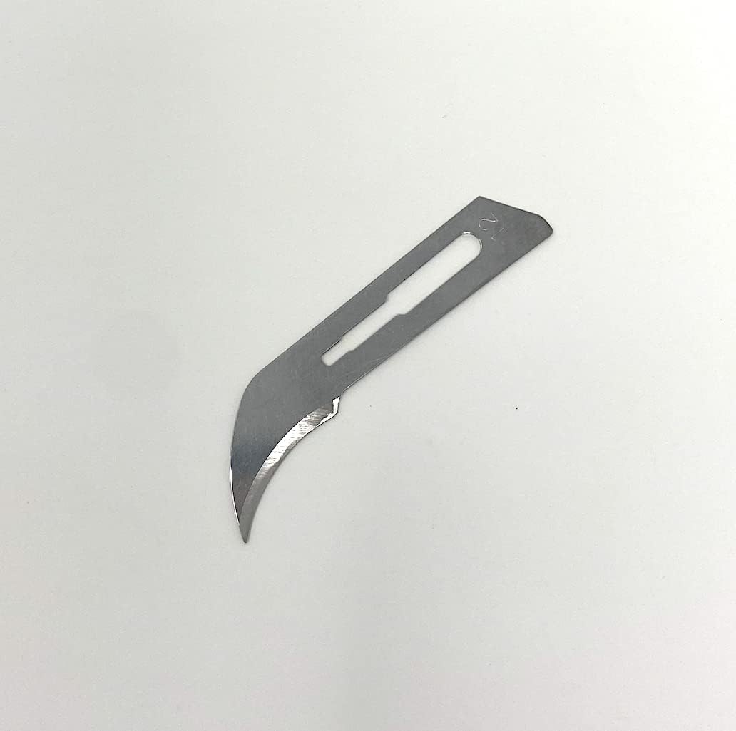 Disposable Surgical Scalpel Blades Sterile Size 12 High Grade Carbon Steel 2.1% 10xx Individually Foil Wrapped by P&P Medical Surgical (5000)