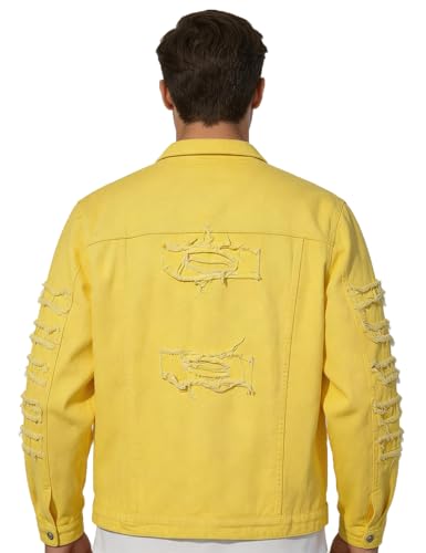 Image of Men`s Classic Ripped Hip Hop Motorcycle Denim Jacket