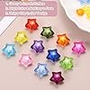 HARFINGTON 100pcs Acrylic Star Beads, 14mm Star-Shaped Pony Loose Spacer Beads for Friendship Bracelet Necklace Jewelry Making DIY Crafts Party Decoration Supplies, Lake Blue #3