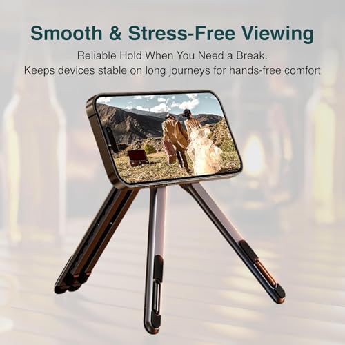Image of Tobo Aluminium Alloy Folding and Height Adjustable Stand Compatible with Laptop, Mobile and Tablet, with Magnetic Feature for Phone, Titanium Grey, Anodized Finish, 8 Height Levels TD-1612S
