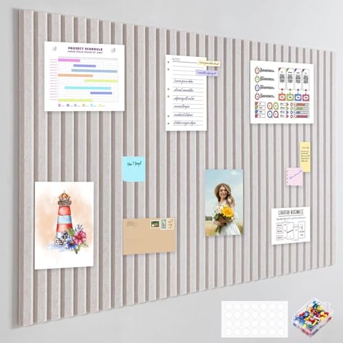 120 x 90cm Large Cork Board for Walls Alternative, 12 Pack Felt Bulletin Board with Self-Adhesive Tape, Push Pin Board for School Home Kitchen Office Walls