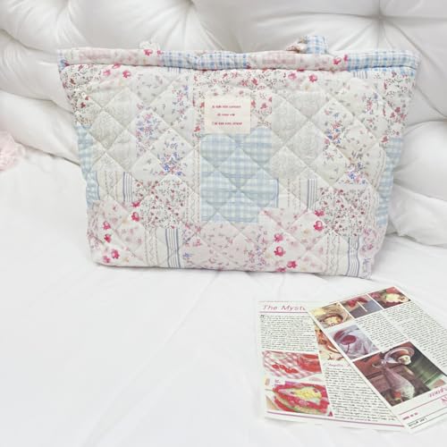 Image of Sunwel Fashion Top Zipper Floral Quilted Bag Small Tote Bag for Women