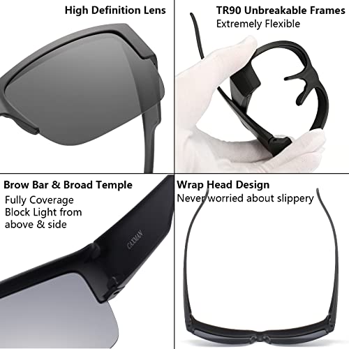 CAXMAN Fit Over Glasses Sunglasses for Men & Women Polarized Lens 100% UV Protection3