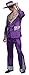 Maxim Party Supplies Adult Player Mack Daddy Hustler Costume Velvet Suit Includes Hat, Suit Jacket, Pants, Gold Chain (Medium/Large, Purple)