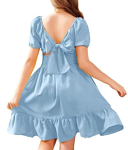 Arshiner Kleid Mädchen Freizeitkleid Sommer schulterfrei Dress...