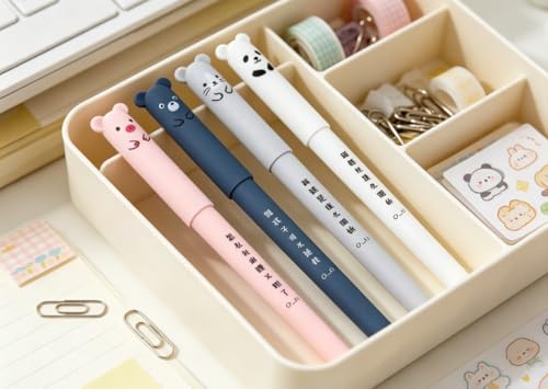 Set de 4 bolígrafos de gel con diseños kawaii de animales miniatura 3