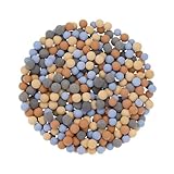 uxcell 4 Packs Replacement Shower Head Bead 5-6mm Shower Filter Beads Replacement Mineral Stone Bead for Water Softener Filtration Shower Head, Red, Yellow, Grey, Blue