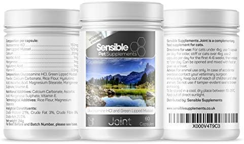 Sensible Pet Supplements 'Joint' | For cats | Contains glucosamine, green lipped mussel and a range of antioxidants | (60 Capsules)