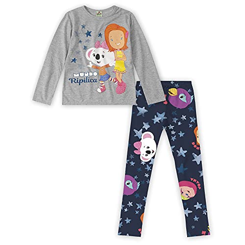 Conjunto em meia malha, Mundo Ripilica, Meninas, Mescla, 2