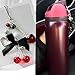 ouaohu Black Cherry for Owala Water Bottle 16oz, 19oz, 24 oz, 32 oz, 40 oz, Black Red Cherry with Cute Cherries and Bow Pendant - Perfect Accessories for Owala Tumbler | for Owala FreeSip, Decor Gift