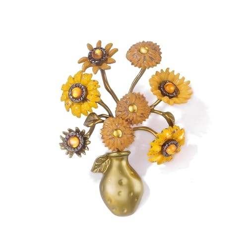 Image of White Magnolia Enamel Pin Sunflower Rose Gift Set | White Magnolia Enamel.Sunflower Fine Pins.Brooch Set for Women.Nature Floral Gift.Elegant