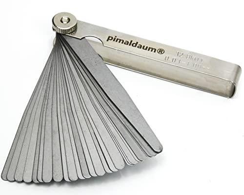 PIMALDAUM Spessimetro in Acciaio al Manganese – 13/17 / 20/28 / 32 lamelle – Calibro di precisione per regolazioni meccaniche – 1 pezzo (32 Antenne)