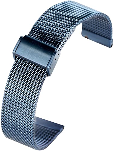 Bracelet en maille d'acier inoxydable bleu idéal pour personnaliser votre montre au bureau
