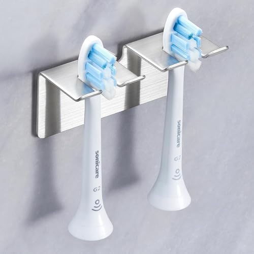 Porta Cepillo de Dientes Eléctrico, Soporte para Cepillo de Dientes de Pared sin taladrar, Acero Inoxidable Baño Soporte Cepillo de Dientes, Soporte Autoadhesivo para Cabezal de Cepillo de Dientes