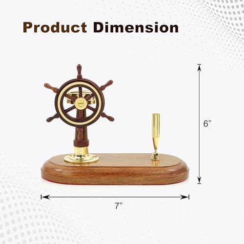 Nagina International Unique Nautical Pen Holder With Directional Telegraphic Compass | Premium Office Decor - Thumbnail 5