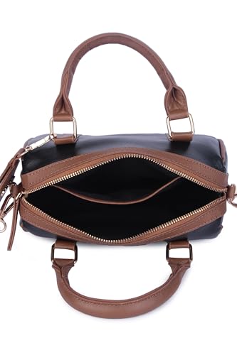 Image of Ceres Mini Duffle Crossbody Bag for Women | Stylish Small Handbag with Top Handle | Adjustable Strap & Attached Travel Mirror | Vegan Leather Satchel Purse | Crossbody Sling Bags