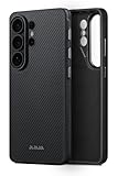 pitaka for Samsung Galaxy S26 Ultra Case, 6.9 Inch, Compatible with MagSafe, Military Protective S26 Ultra Case with Aaron Button, Aramid Fiber Woven [Cairn Case - Black/Grey]