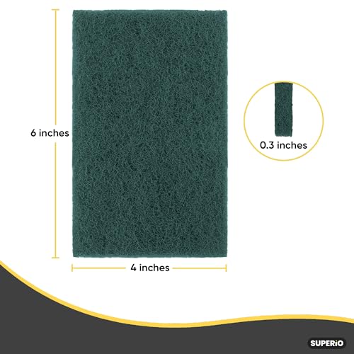 Image of Scouring Pad Non-Scratching Scrubber Non-Scratch Cleaning Scrub Pads Heavy Duty Scouring Pad Reusable Kitchen Scrubbing Pad Pack of 30 Green, by Superio