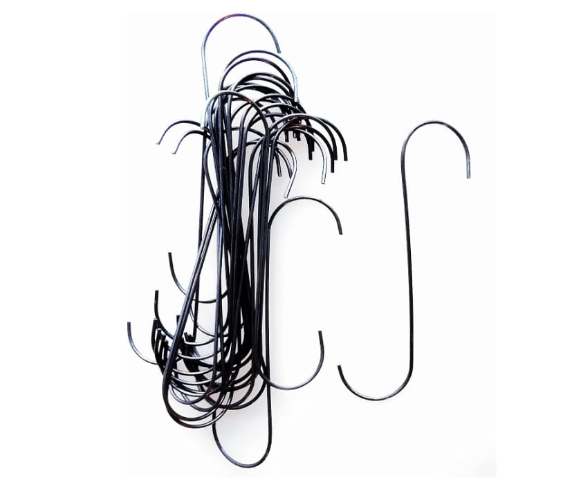 Mitoltpoci 50 ganchos en S de 6 pulgadas de largo  alambre .076 para pintura y pintura en polvo