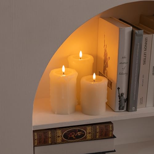 ANGELLOONG Flameless Candles with Remote, 3 Pack Battery Operated LED Candles, Flickering Fake Drip Pillar Candle Set for Home Decor, Mantel, Christmas Decor by ANGELLOONG - Image 6