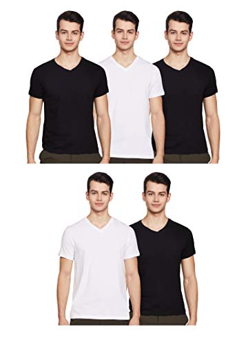 Amazon Brand – Symbol Men’S Solid Regular T-Shirt (Pack Of 5) (Ss20Symtee43-J_Multi-Clr10 M)