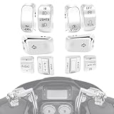 AEEAST Chrome Hand Control Switches Caps Compatible with Harley Electra Street Glide Road King Touring 1996-2013