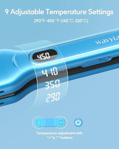 Wavytalk 35-US-WA139BLUE-2GR08827 Hair Straightener, 1.7 Inch Wide Titanium Wet To Dry Flat Iron thumb #5