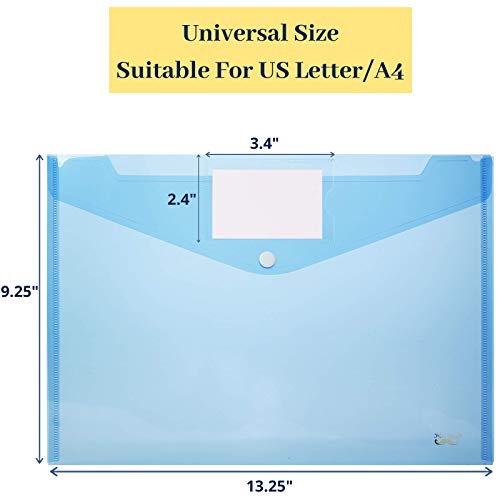 Mr. Pen- Plastic Envelopes, 10 Pack, A4, Letter Size, Plastic Envelopes With Snap Closure, Poly Envelope, Plastic Folders With Closure, Clear Plastic Folders, Plastic Pocket Folders, Document Envelope #TOP2