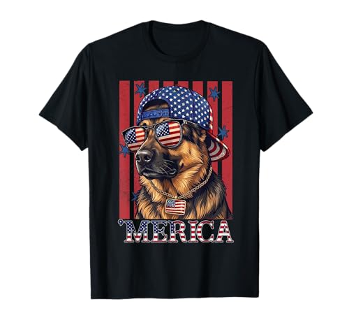 German Shepherd Dog 250th America Patriotic USA 4th of July T-Shirt