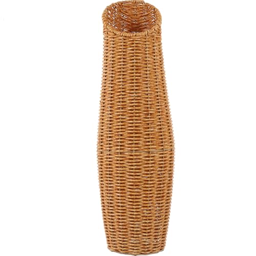TEHAUX Jarrones De Ratán Cestas Jarrón Decorativo De Piso Alto Jarrón De Imitación De Ratán Arreglo Rústico para Decoración De Jardín Balcón Oficina En Casa