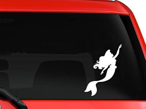 Amazon Com Yourchoicedecals Ariel The Little Mermaid 6 White Vinyl Car Truck Decal Sticker Disney Kids Fun Cute Automotive