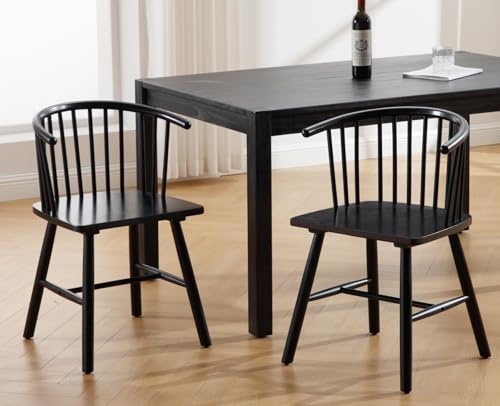 Sillas de comedor con brazos, madera maciza y estilo moderno de mediados de siglo para cocina o comedor