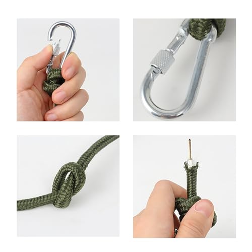 Image of 10M Clothesline with Pulley, Heavy Duty Steel Core Cloth Drying Rope, Rust Proof Thick Nylon Rope with Carabiner Hooks for Home Balcony Camping Outdoor Use