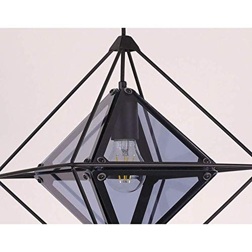 Lustre suspension fer verre or E27 dimension 40 * 40 multicolore