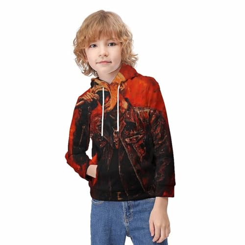 Sweat à capuche enfant motif tête de mort pull graphique 3D - 2